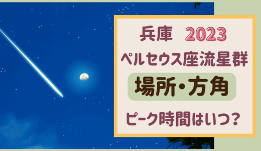 ペルセウス座流星群2023兵庫県どこで見える？場所や方角時間や極大はいつ？
