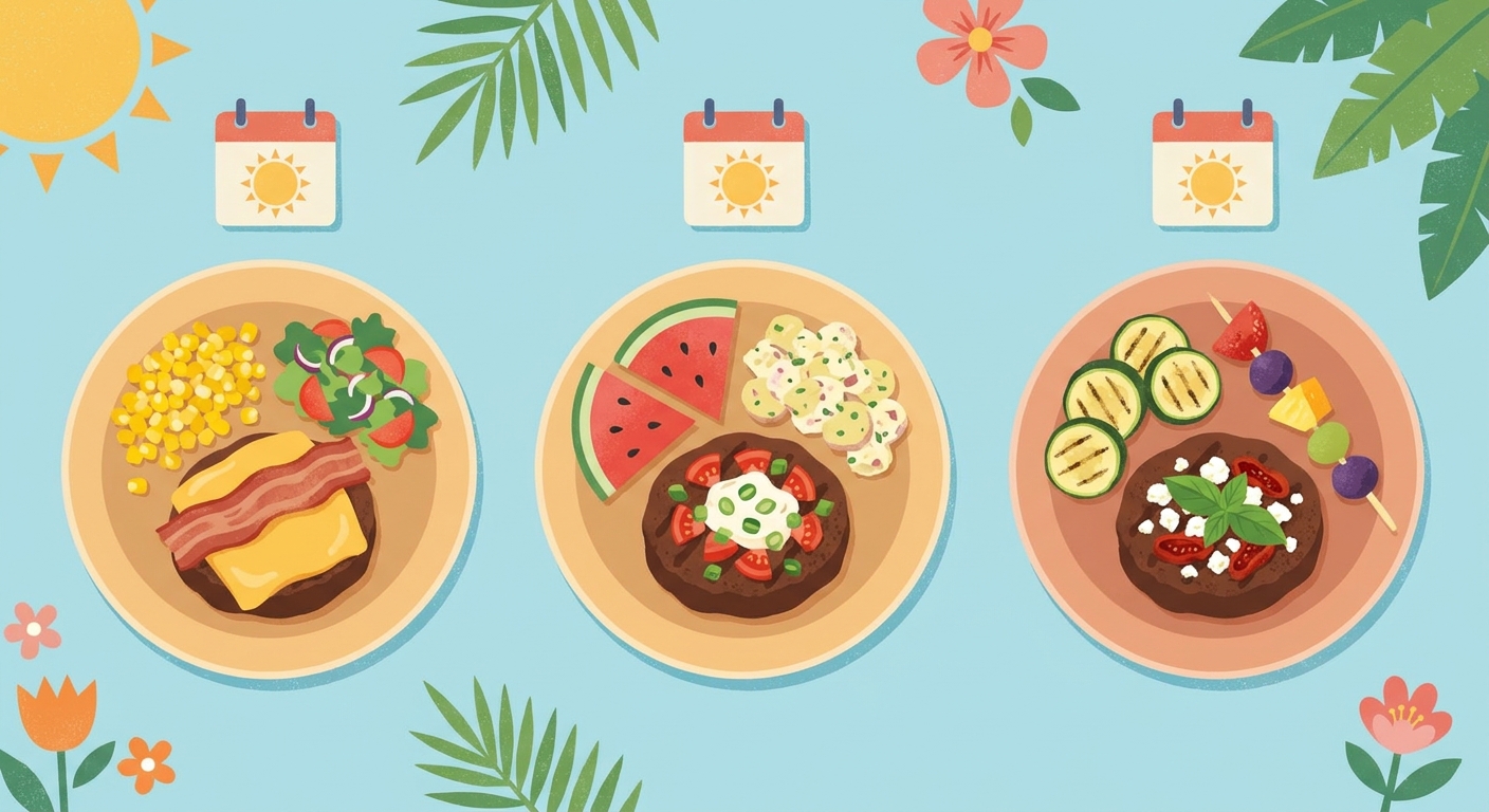 年ごとの夏フェアの移り変わりイメージイラスト