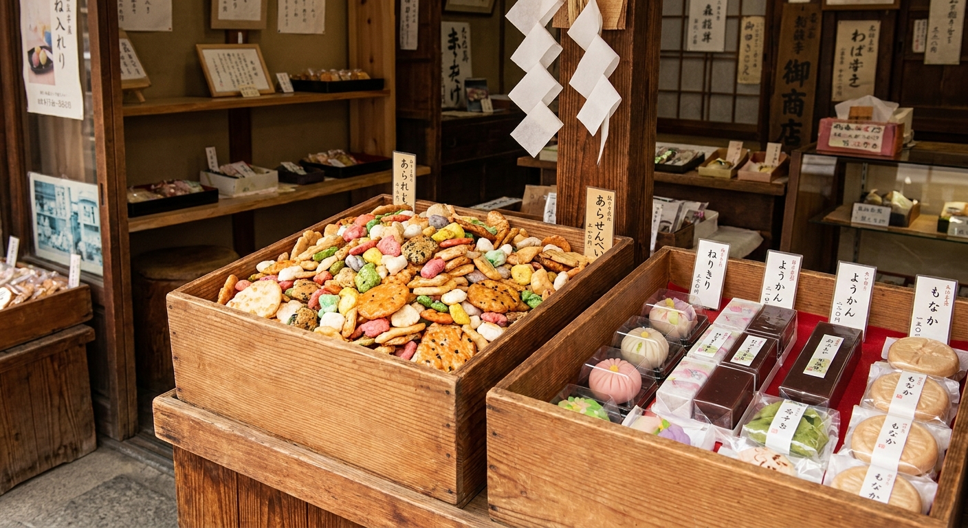 もち吉の定番あられ・おせんべい詰め合わせのイメージ