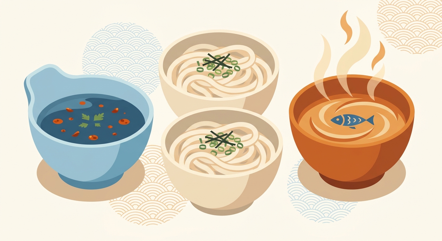 旨辛と濃厚魚介の違いを比較する図