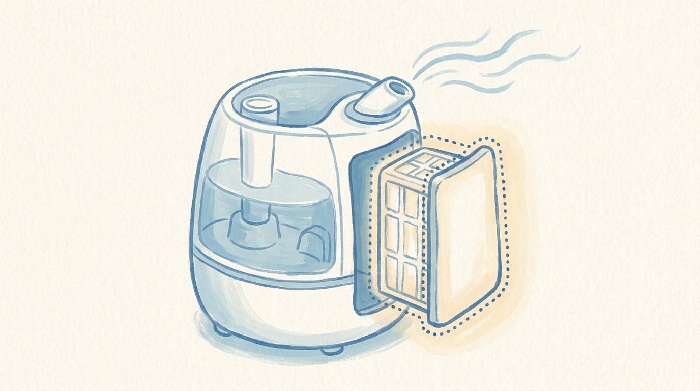 加湿器の部品を描いた設計図のイメージ