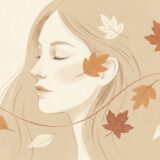 季節の変わり目にゆらぐ肌をイメージしたイラスト